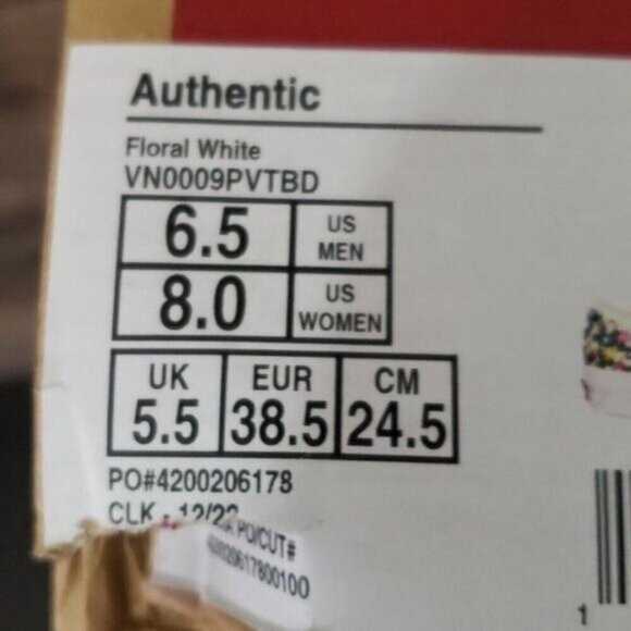 New Vans Womens Authentic Floral Sneakers Size 8 Bloomcore Skater Streetwear - Picture 10 of 10